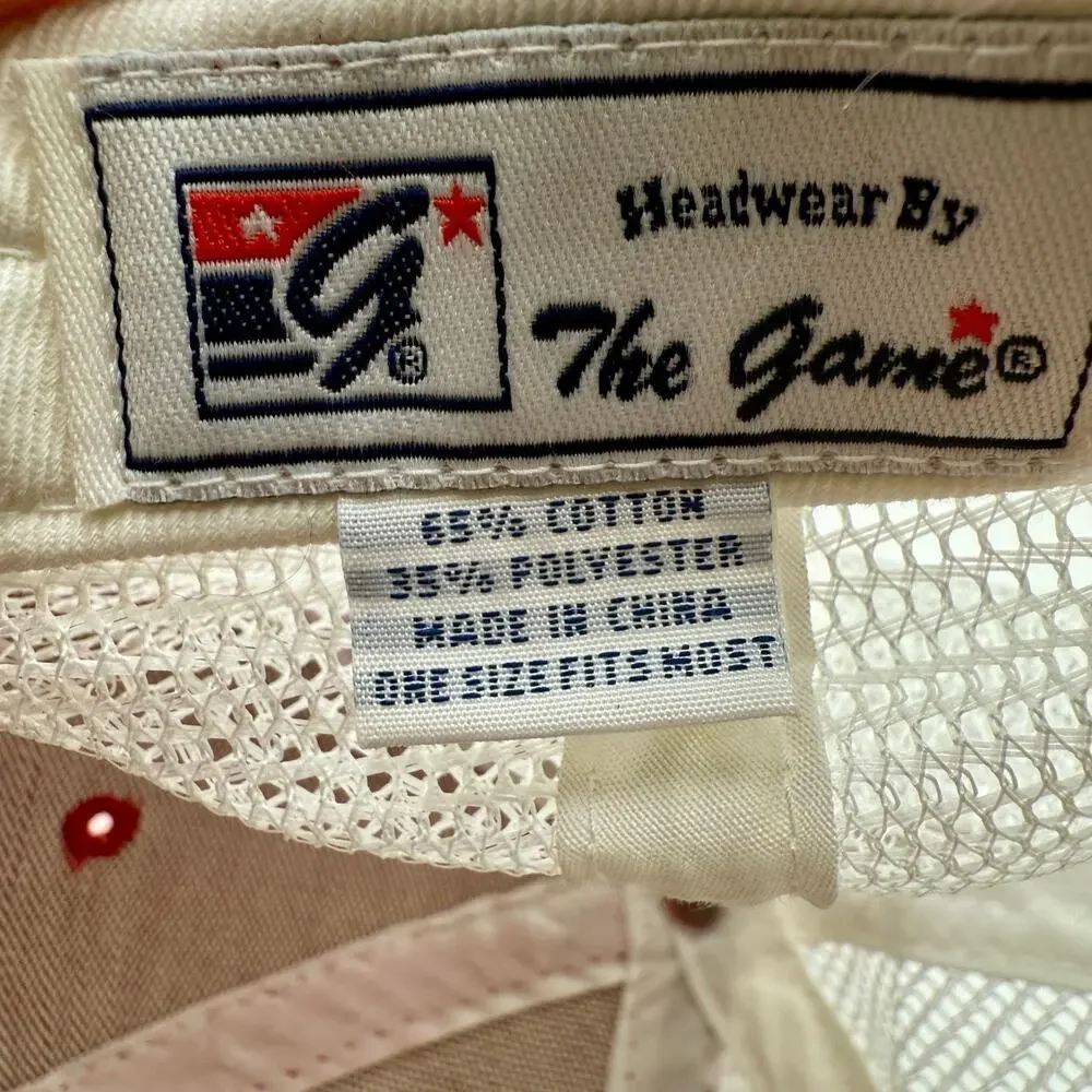 The Game Trucker Hat Red White‎ Mesh Snapback Cap OSFM G86 Retro Logo